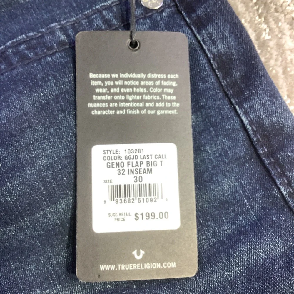True Religion Geno Flap Big T Relaxed‎ Slim Jeans Mens 30 x 32 (Actual 30 x 31)